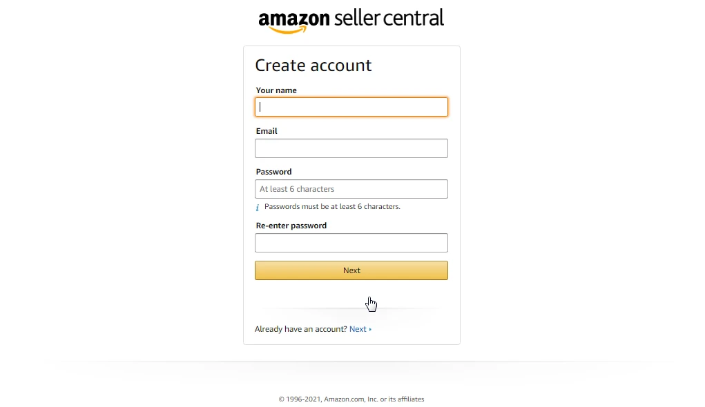 Amazon Seller Marketplace - Creating an Account