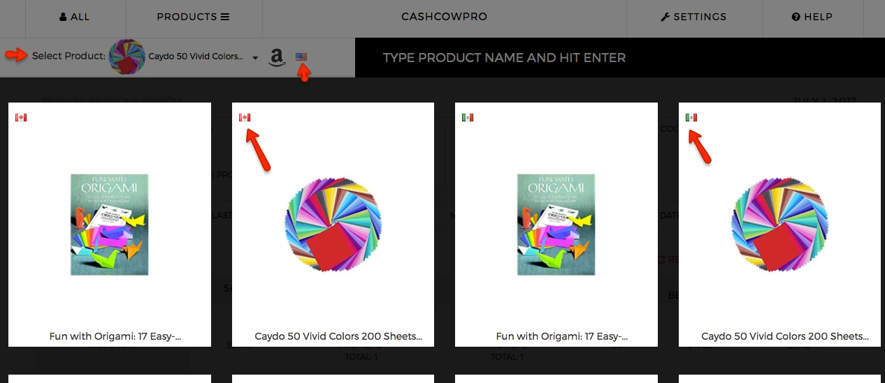 CashCowPro Screenshot Select a Product